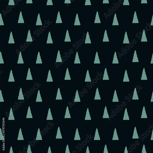 Christmas seamless pattern background. Spruce cedar fir tree logo icon. Scandinavian doodle design for wrapping paper Cartoon children's style Fashion print clothes apparel greeting invitation card ad