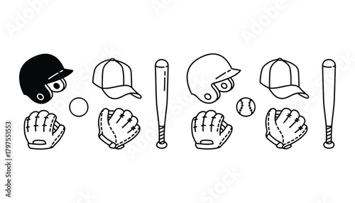 Baseball equipment vector illustration for graphic design