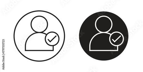 Login icons with simple flat and thin stroke style