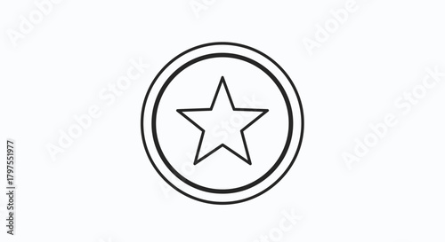 A simple black and white line drawing of a five-pointed star inside a double circle.