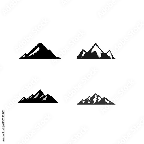 Top four mountains logo design