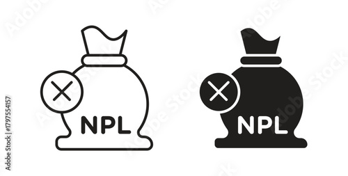 NPL icons with simple flat and thin stroke style
