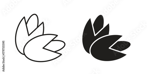 Pistachio icons with simple flat and thin stroke style