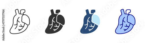 Heart Icon Set. Designed In Multi Style