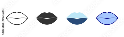 Mouth Icon Set. Designed In Multi Style