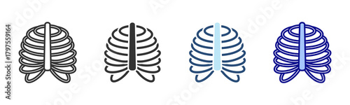 Ribcage Icon Set. Designed In Multi Style