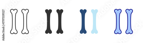 Femur Icon Set. Designed In Multi Style