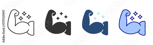 Muscle Icon Set. Designed In Multi Style