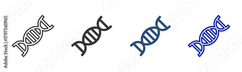 Dna Icon Set. Designed In Multi Style
