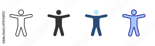 Human Body Icon Set. Designed In Multi Style