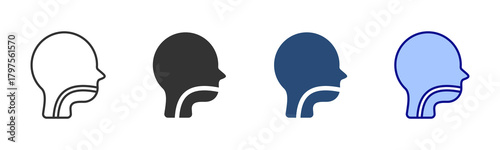 Throat Icon Set. Designed In Multi Style