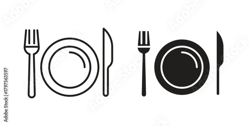 Fork & spoon icon. Symbol, logo illustration. graphic icon set