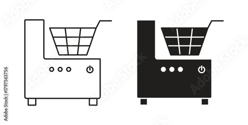Fryer icon. Symbol, logo illustration. graphic icon set