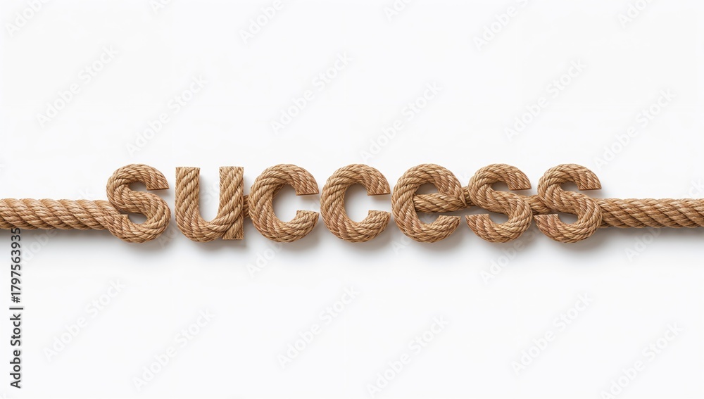 Obraz premium Success text displayed on a white screen backdrop, focus on clarity and readability