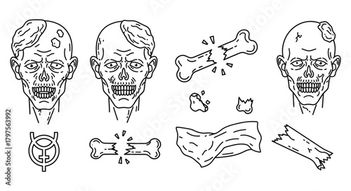 Zombie halloween vector illustration clip art scary monster