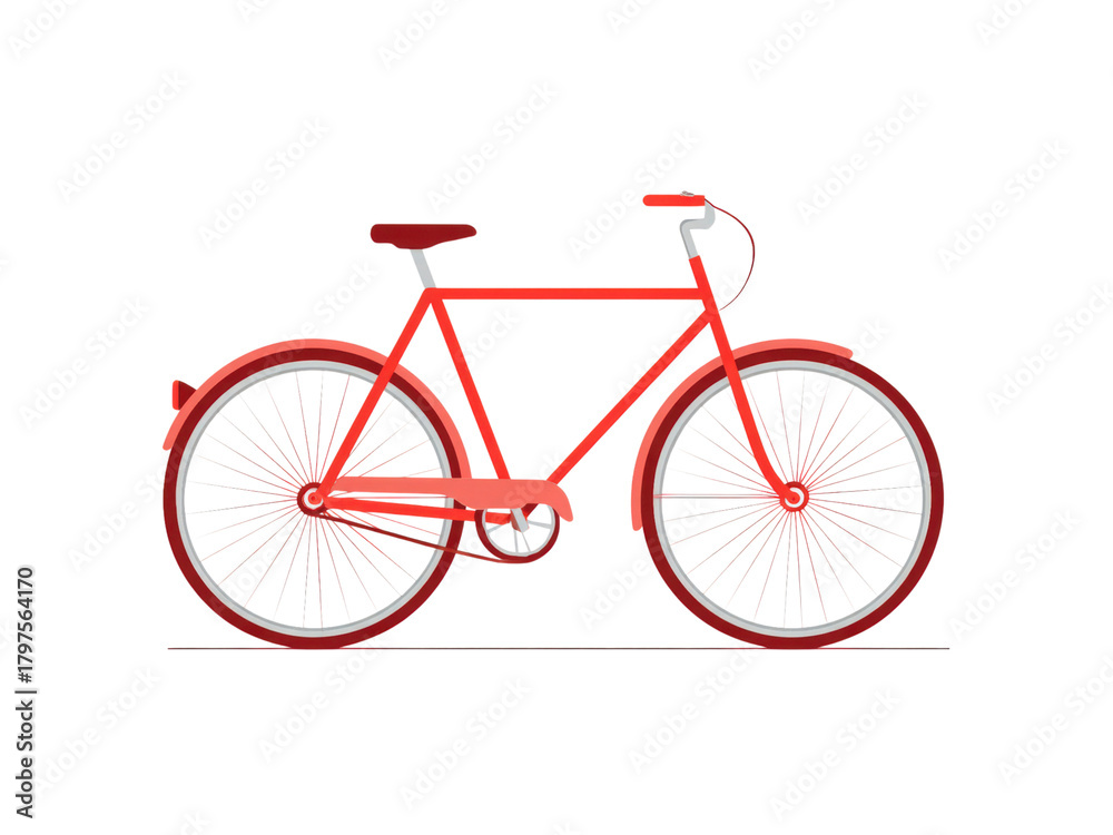 Obraz premium A red bicycle with a white seat and a white handlebar