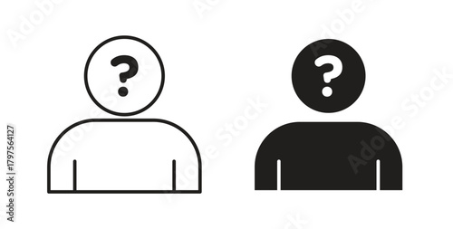 Guess who icon. Symbol, logo illustration. graphic icon set