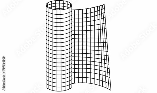 vector illustration rolled wire mesh.for construction, fencing, materials, hardware, and industry visuals.wire mesh icon.