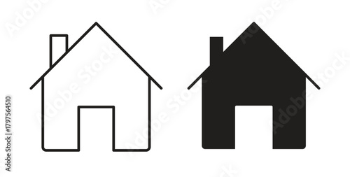 Home icon. Symbol, logo illustration. graphic icon set