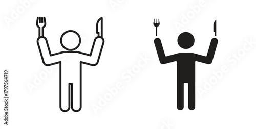 Hungry human icon. Symbol, logo illustration. graphic icon set