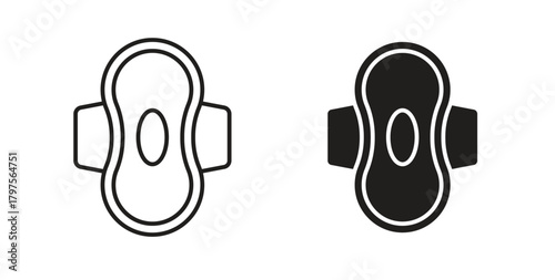 Hygienic pad icon. Symbol, logo illustration. graphic icon set