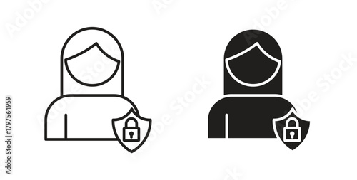 Information Security Analyst icon. Symbol, logo illustration. graphic icon set