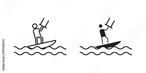 Kitesurf sign icon. Symbol, logo illustration. graphic icon set