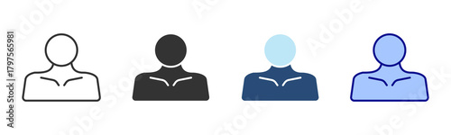 Clavicle Icon Set. Designed In Multi Style