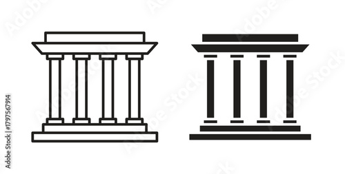 Lincoln memorial icon. Symbol, logo illustration. graphic icon set