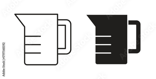 Measuring cup icon. Symbol, logo illustration. graphic icon set