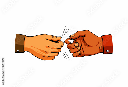 Illustration of Two Hands in a Gesture of Rock Paper Scissors Game Highlighting Strategic Decision-Making Interactions