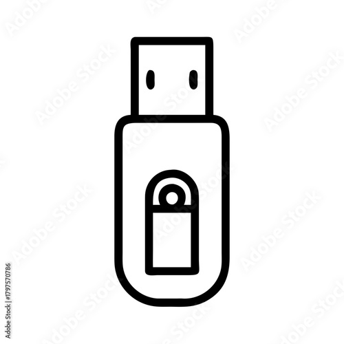 USB flash drive in minimalist design on white background  