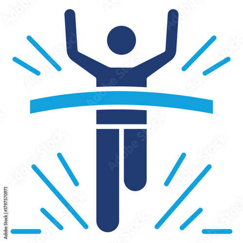 Finish Line Flat Blue Icon
