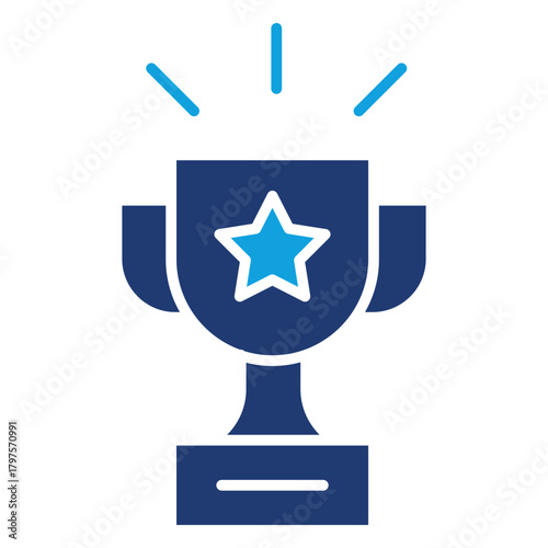Trophy Flat Blue Icon