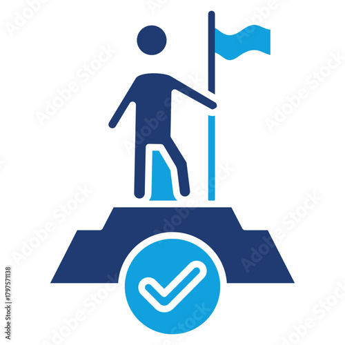 Raise Hand Flat Blue Icon
