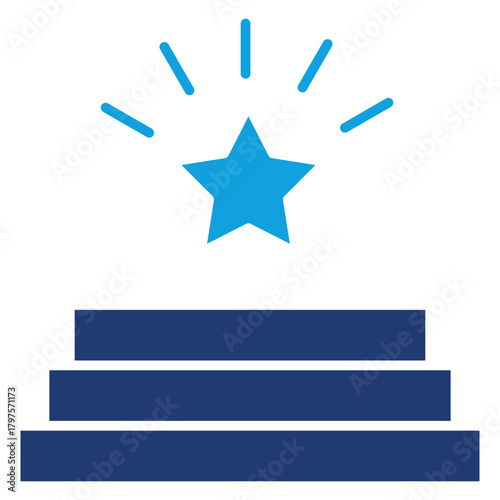 Top Performer Flat Blue Icon