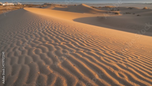 Fototapeta Naklejka Na Ścianę i Meble -  Texture of sand dunes, highlighting erosion risk