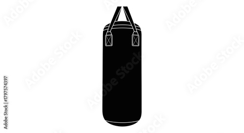 Punching bag black and white boxing training gym equipment