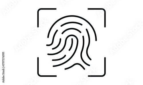 Fingerprint outline icon isolated on transparent background. vector illustration. EPS 10