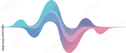 Dynamic Gradient Waveform Abstract Audio Visualizer Design in Blue and Pink
