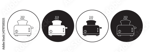 Bread toaster line and solid icon, outline style icon for web site or mobile app, home appliances and kitchen equipment, toast machine vector icon, simple vector illustration, vector graphics.