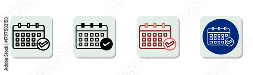 Schedule Icon Multi Style Vector Illustration