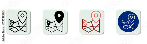 Travel Guide Icon Multi Style Vector Illustration