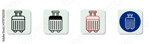 Suitcase Icon Multi Style Vector Illustration