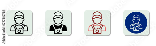 Tourist Icon Multi Style Vector Illustration