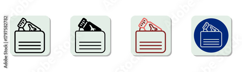 Wallet Icon Multi Style Vector Illustration