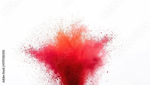 Red powder burst against a ...