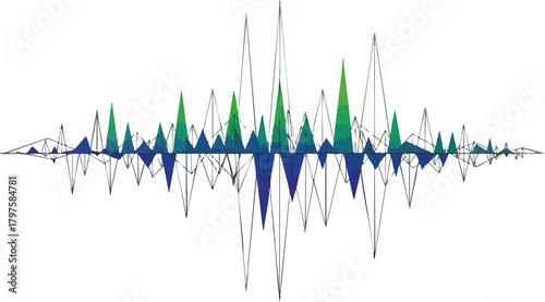 Vibrant Visualization Geometric Frequency Wave Spectrum Graphic