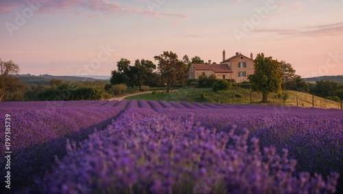 Vibrant lavender field pair...