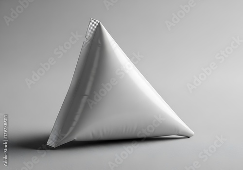 Wallpaper Mural Blank White Triangular Pyramid Pouch Mockup Isolated on a Clean Grey Studio Background for Product Design Torontodigital.ca